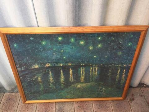 Starry night Van Gogh in frame