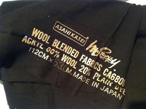 Black fabric material wool acrylic
