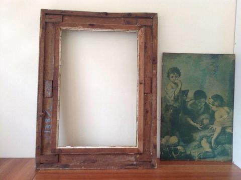Very old picture frame and old print