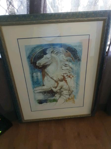 REDUCED Stunning Artwork Large Print Picture Glassed