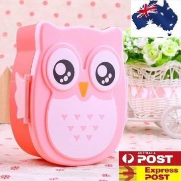 1050ML Owl Lunch Box Bento food-safe Plastic Food Picnic Pink
