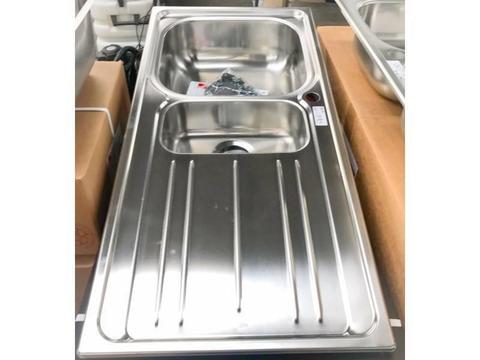 Double Kitchen Sink with Drainer Stainless Steel AS16 50x100cm