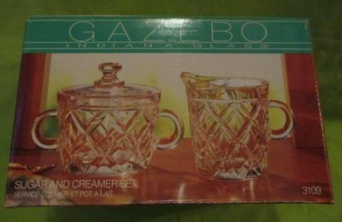 Indiana Glass Gazebo Sugar & Creamer Set - New in Box