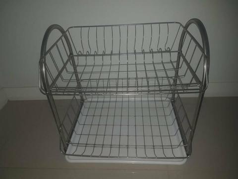 2 tier stainless steel dish drainer-extra large