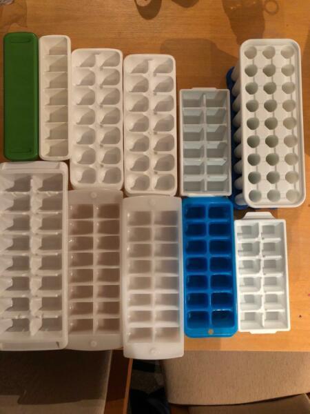 Various Plastic Ice Cube Trays