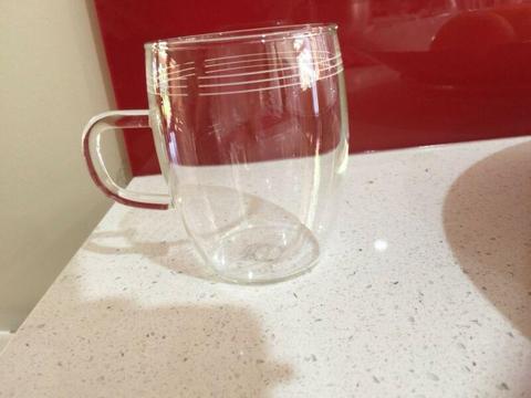 5 x vintage Schott tempered glass mugs