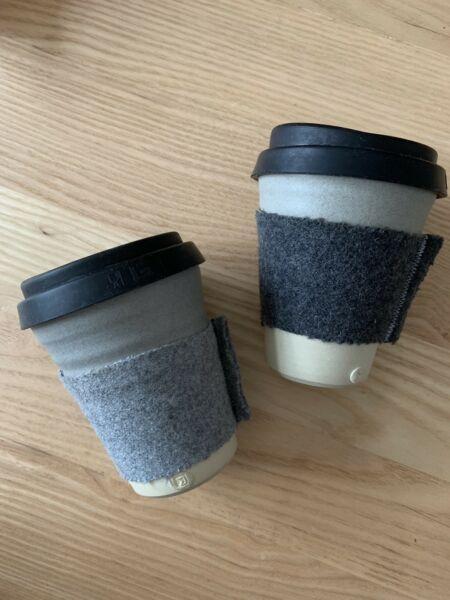 Reusable ceramic coffee cups