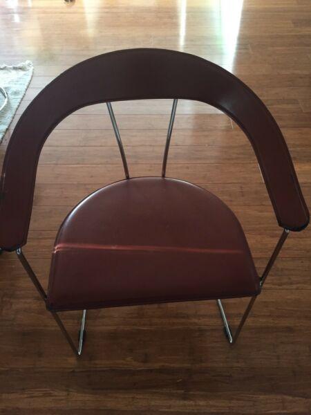 6 Italian Leather dinning chairs