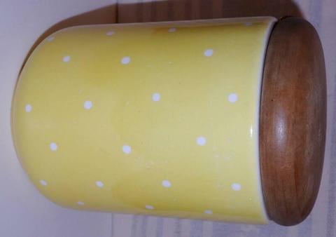 Yellow White Polka Dot West Germany German Canister Waechtersbach
