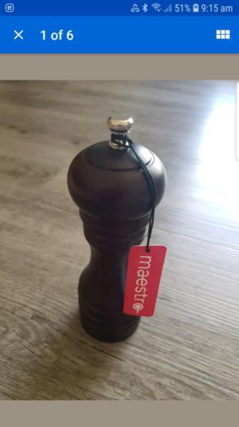 Maestro dark wood professional 150mm pepper grinder