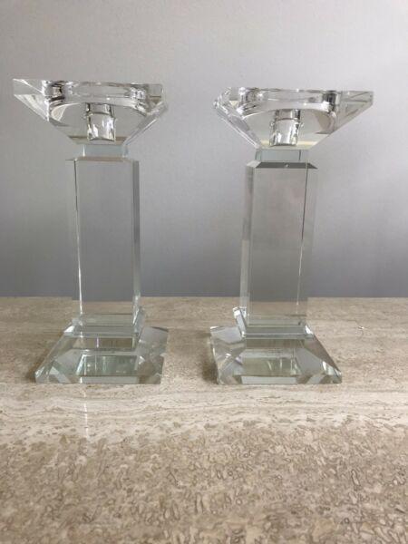 Crystal look candle holders