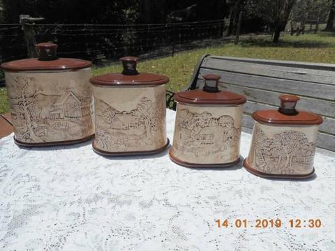 Set of 4 RETRO / VINTAGE KITCHEN CANISTERS