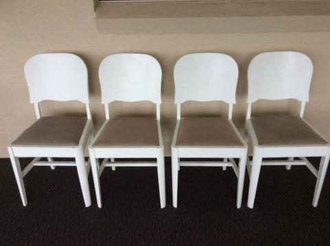 Dining Chairs, 4, Fresh Paint and Linen Covers
