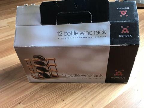 Bordex wooden & metal flat pack 12 bottle wine rack