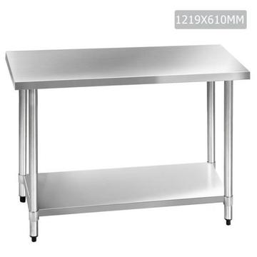 Commercial 304 Stainless Steel Kitchen Work Bench Table 1219mm
