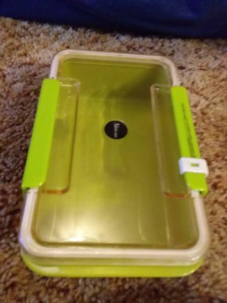 Plastic Food Storage Container Dated - Green