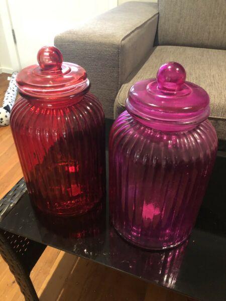 Quick sale red and pink glass vases