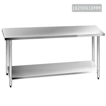 Stainless Steel Kitchen Work Bench Food 304 Preparation Table T