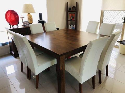 Hardwood 9-piece dining table