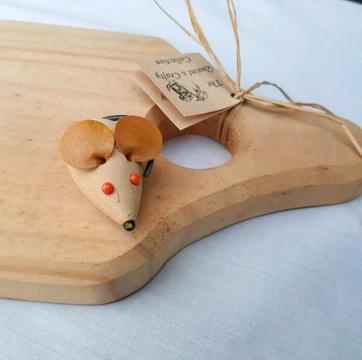 Brand New Wooden Cheese Board with a Mouse