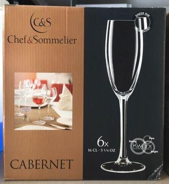 6x Chef & Sommelier Cabernet Champagne Flutes