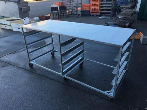 STAINLESS STEEL TABLE W/ DRAWER INSERT