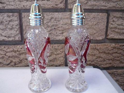 Italian glass salt and pepper shakers