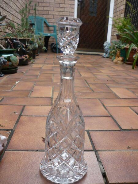Wine bottle shaped crystal decanter