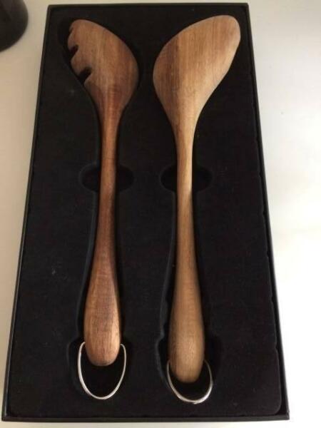 New , never use olive wood spoon set for sale $15