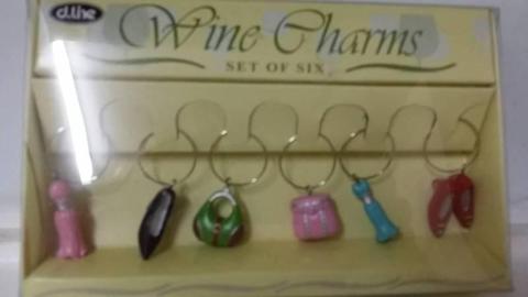 2 sets of 6 wine glasses charms still in box