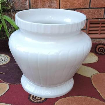 Large Fowler Ware Pottery Pot & Stand
