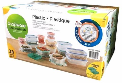 SNAPWARE 38 Pieces Plastic Food Storage Set Containers Airtight