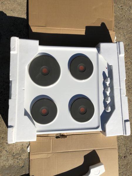 Electrolux stove top 1x white, 1x silver brand new in box