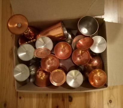 Copper and Pewter Goblets / Chalices / Wine Glasses