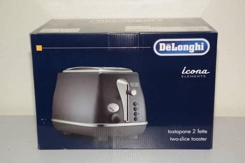 DeLonghi Icona Elements 2 Slice Toaster - Ocean Blue (Brand New)