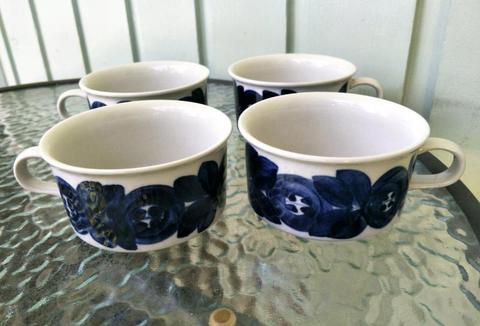 Vintage Retro Arabia Finland Anemone Ceramic Bowl Ramekin Cup Mug