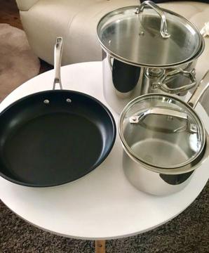 5pcs Stainless Cookware/3 sets