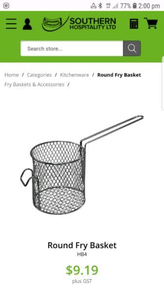 9 x round fry presentation basket 13cm