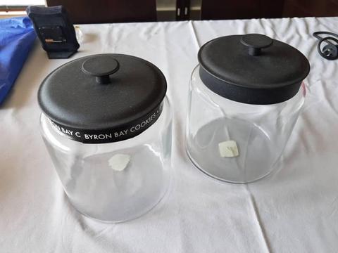 3 x Large Cookie Jars, heavy duty, insulated metal lids