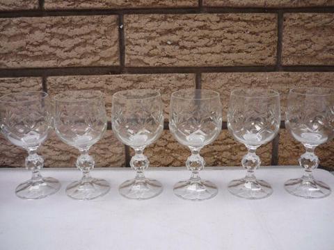Set of 6 Bohemia medium crystal goblets