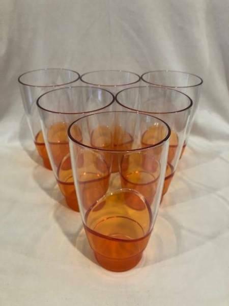 Set of 6 x Tupperware Picnic Cups - Clear / Orange - ***BRAND NEW