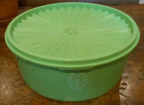 Vintage Tupperware Green Servalier Biscuit Canister 2 available