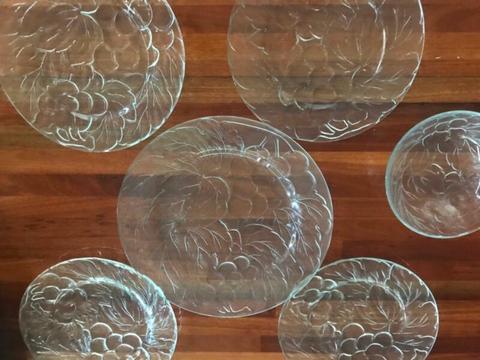 Glass plates bowl matching make an offer perfect condition