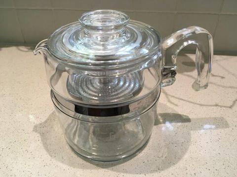 Classic Pyrex stove-top coffee percolator