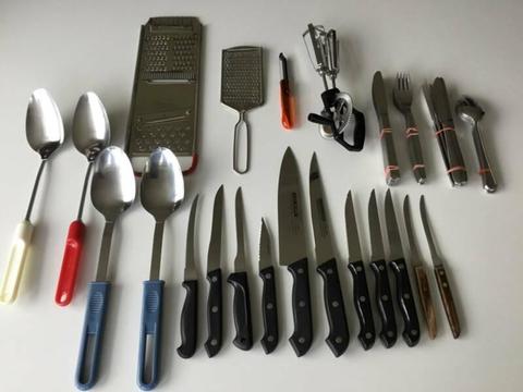 Kitchen Utensils - Knives, Cutlery, Large Serving Spoons, etc