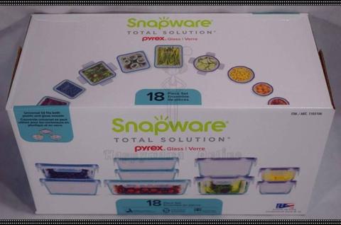 Snapware 18 piece glass pyrex containers