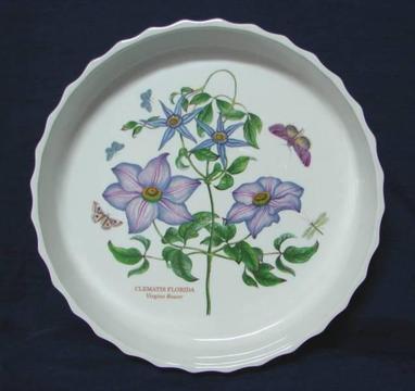 Vintage Portmeirion Botanic Garden Quiche dish Clematis Florida