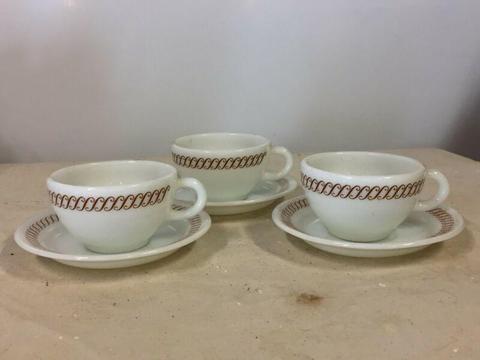 Retro coffee cups and saucers