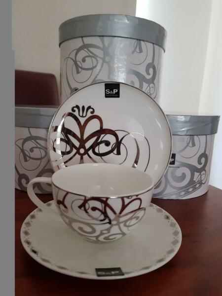 S&P Teacup Saucer Side Plate Set 3 Available $20ea