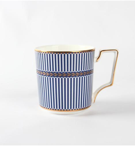 Luxurious blue/ gold colour coast decal Tea/Coffee Mugs x 4 (set)